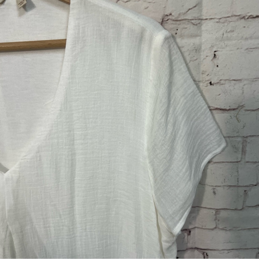 Soft Surroundings Sz Large 100% Cotton Casual Dress Pockets Knee Length White SS - Picture 12 of 12